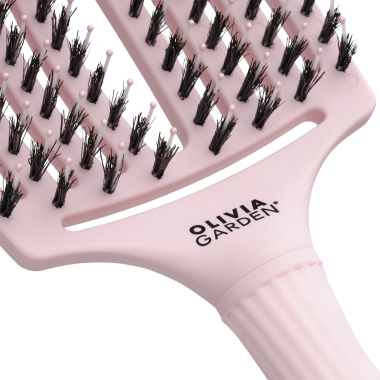 Щітка Olivia Garden Fingerbrush Care Iconic Boar-Nylon Pastel Pink L