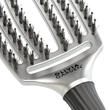 Щітка Olivia Garden Fingerbrush Care Iconic Boar-Nylon Silver ID1690