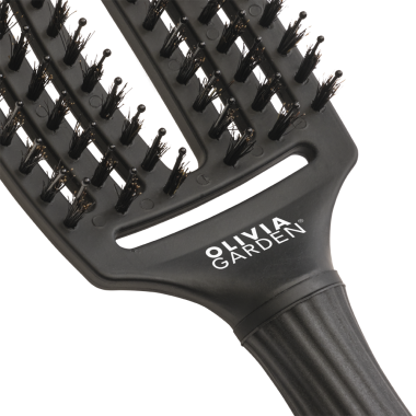 Щітка Olivia Garden Fingerbrush Care Iconic Boar-Nylon Black M ID1729